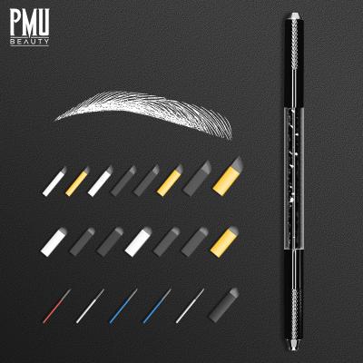 China Wholesale Hot Permanent Eyebrow Permanent Double-sided Tattoo 3d Microblading Crystal Microblading Pen 3d Manual Beauty P.M. for sale