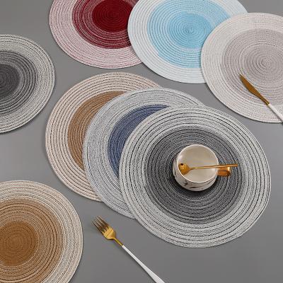 China CLASSIC Round Placemats for Restaurant Wedding Party Supplies Round Burlap Placemats with Tassels Mandala Boho Table Mats for sale