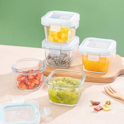 China Sustainable Glass Baby Food Storage Jars with Lids Freezer Storage Reusable Small Glass Food Container Microwave Dishwasher Friendly for sale