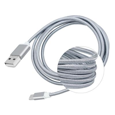 China Quick Charging Speed ​​3Ft Nylon Braided USB To Type-C Charging Cord Compatible With LG V30 g6 - Samsung Galaxy S9 S8 Plux NOTE 9 8 Plxel Silver for sale