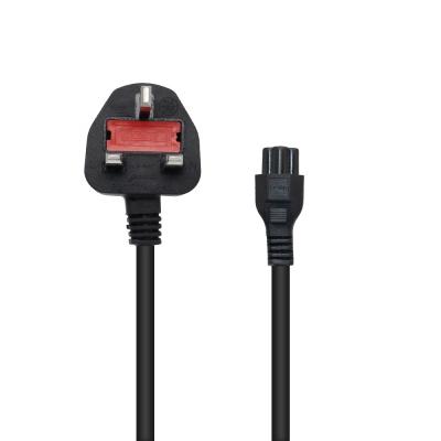 China COMPUTER Lead Power Cable 3 Pin UK Plug PC Monitor TV C13 Cord , 3 Prong Clover Leaf Laptop Power Cable for sale