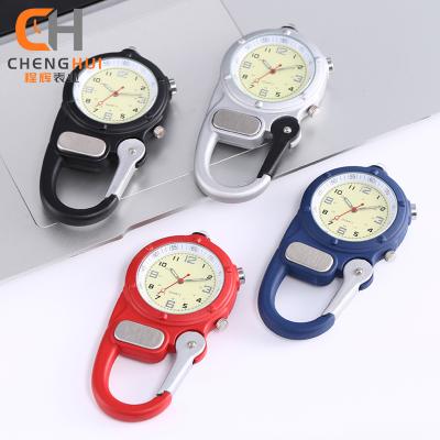 China Carabiner Watch Glow in The Dark Clip-on Watch Luminous Outdoor Sports Rock Fob Watch for sale