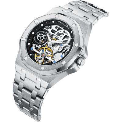 China Hot Sell Stainless Steel Watches Men Wrist Skeleton Auto Mechanical Self-Wind Male Wristwatches for sale