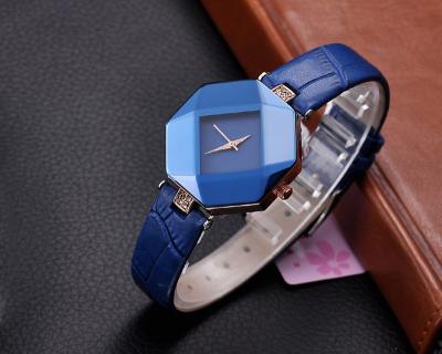 China New Brand Dress Casual Clock Female Relogio Watch Blue Diamond Wristwatches Luxury Quartz Women Leather Fashion Watches for sale