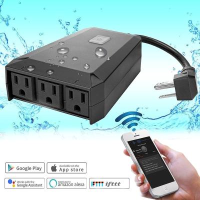 China Outdoor 3 Ports USB Smart Socket Outlet Waterproof Wifi Power Charging Dual Strip Alexa Google Home for sale