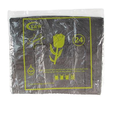 China Reasonable Price Disposable Plain Non Woven Plastic Black T Shirt Handle T Shirt Bag for sale