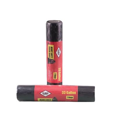 China Disposable Heavy Duty Biodegradable Black 30 Rolls Garbage Plastic Garbage Bag for sale