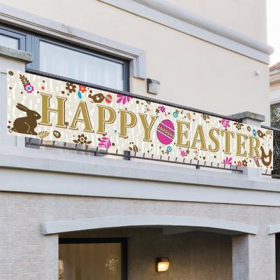 China 50x300cm Custom Single Side Seasonal Banner Outdoor Hanging Happy Easter Day for Outdoor Festival Decoration for sale