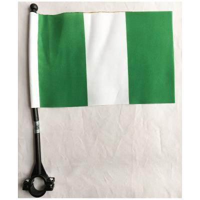 China Custom Printing Flying Bicycle Flag National Flag Polyester Handlebar Nigeria Flag For Outdoor Cycling Decoration for sale