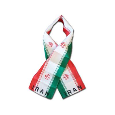 China Middle Custom Design Logo Soccer Fans Souvenir Country Iran Flag Satin Scarf For Soccer Sports for sale