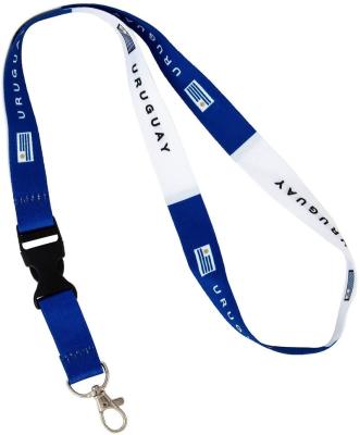 China Custom Detached Sports Game Soccer Fan Polyester Lanyard With Different Countries Flag Uruguay Flag Neck Lanyard for sale