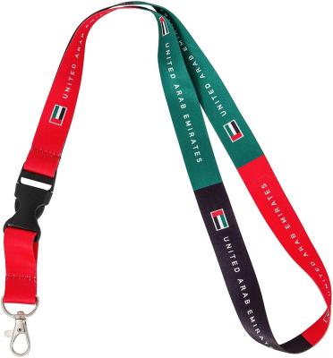 China Sports Game Soccer Fan Polyester Lanyard With Different Countries Flag United Arab Emirates Flag Loose Lanyard for sale