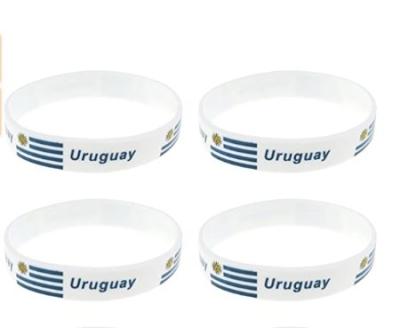 China Custom Multicolor Sports Game Hot Sale Wristband Silicone Wristband Rubber With Different Country Flag For Uruguay Football Fan for sale