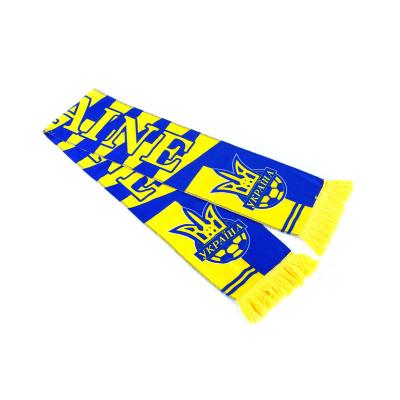 China Sports Style Soccer Team Logo With Different Countries Flag Ukraine 2022 Custom Souvenir Scarf Team Knitting Scarf For Soccer Club Fans for sale