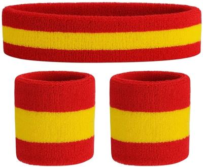 China Sports Style Soccer Club Fans Logo With Different Countries Flag Custom Sports Headband Wrist Band For Spain Soccer Team for sale