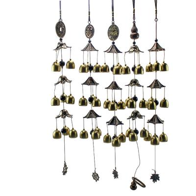 China 2021 Traditional New Brass Wind Chimes Door Hanging Home December Chilin Wind Chime For Souvenirs for sale