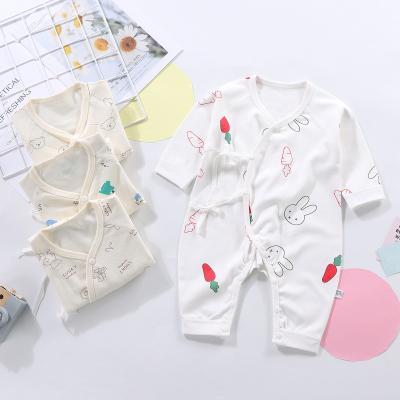 China 100% Boneless Seam Newborn Jumpsuit Baby Wear Clothes Baby Rompers Cotton Long Sleeves Butterfly Romper Overalls for sale