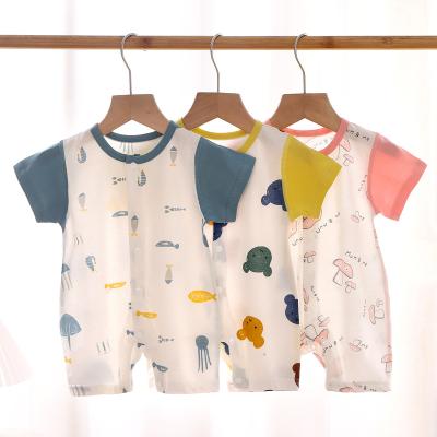 China Short Sleeves Short Sleeves 100% Cotton Baby Rompers Baby Wear Newborn Baby Bodysuit for sale