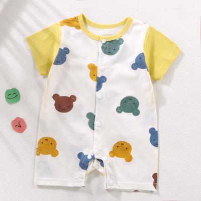 China Short sleeves stock wholesale price sheath for short 100% cotton baby rompers baby wear newborn baby jumpsuit for sale