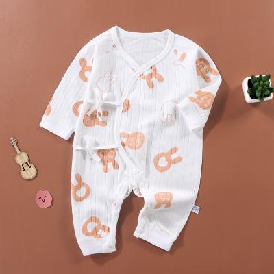 China 100% Newborn Baby Wear Clothing Baby Rompers Long Sleeves Button Snap Cotton Jumpsuit Newborn Baby Onesie for sale