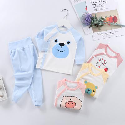 China 2PCS 0-18M Boys Girls Baby Anti-Shrink Cotton Newborn Clothes Tops Pants To Suit Outfit Sets for sale