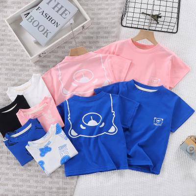 China Custom Wholesale Summer 100 Cotton Kids T-shirts Breathable Combed Screen Printed Plain White Baby Boy Girls White T-shirts for sale