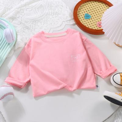 China Shangqiu Supplier Breathable For Summer 100% Cotton Kids Long Sleeve T-shirts Screen Printed Plain White Baby Boy Girls White T-shirts for sale