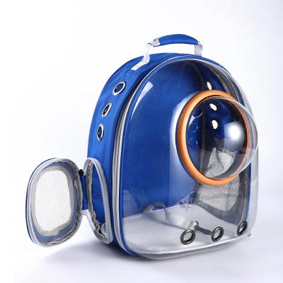 China Viable Portable Cat Breathable Backpack Pet Carrier Transparent Bag Space Capsule Pet Bag Pet Backpack Outside for sale