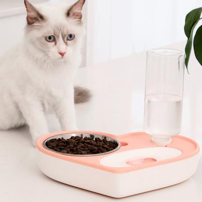 China New Love Sublimation Mouth Pet Dual-Use Viable Anti-wet Bowl Creative Pet Auto Drinking Bowl for sale