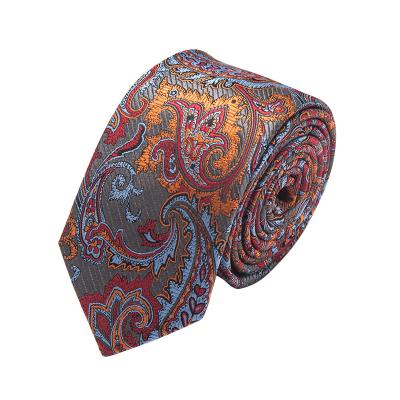 China Corbatas Fashionable High Density Custom Jacquard Tie Silk Paisley Floral Men's Necktie for sale