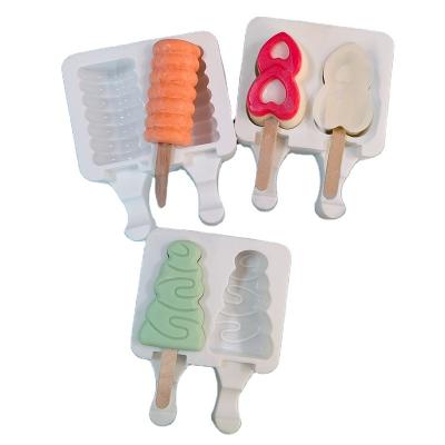 China Best Selling High Quality Viable Summer Use Diy Kids Silicone Ice Cream Mold Popsicle Mold With Wooden Stick for sale