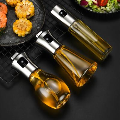 China Freshness Preservation Olive 100ml 304 Stainless Steel Glass Oil Bottle Spray Bottle Portable Barbecue Oilbottle Spray Bottle For Kitchen Cooking for sale