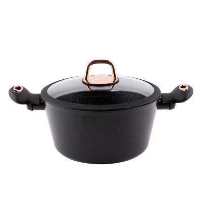 China Europe Aluminum Coating Cookware Pots Forged Marble Casserole for sale