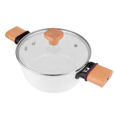 China Europe forged aluminum white non-stick cookware sets casserole dish with lid for sale