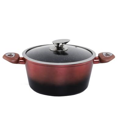 China Europe Color Change Black Marble Coating Casserole With Lid for sale