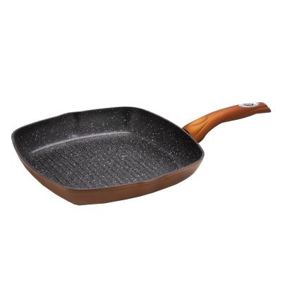 China Europe 28cm Marble Stone Black Non Stick Coating Grill Pan for sale