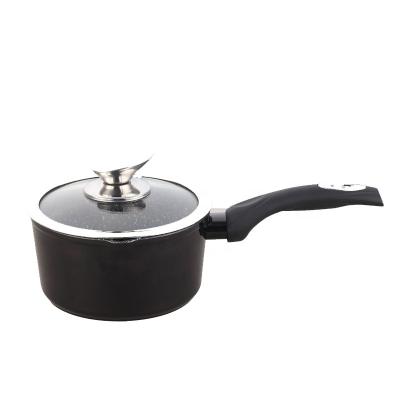 China Europe Aluminum Forged Black Marble Coating Sauce Pan Saucepan for sale