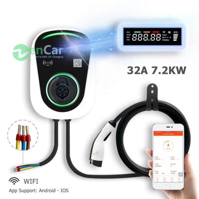 China EV Charging Station Duosida 32A 7.2KW SAE J1772 Type 1 Electirc Car Charger Wallbox WIFI EV Charging Station for sale