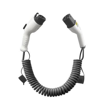 China EV Charging Cable Type - 2 To Type 1 16A 3.6KW Model 3 Coiled Car EV Charging Cable 16A Charging Cable Type 1 To Type - 2 EV Charging Cable for sale