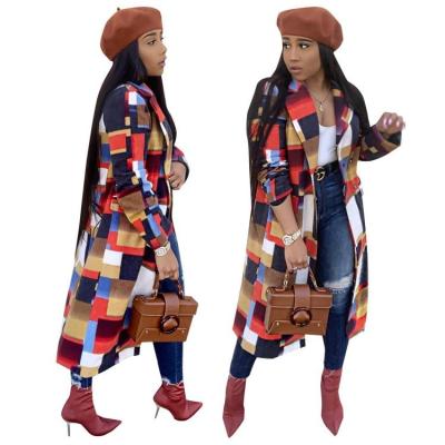 China 2020 hot sale women QUICK DRY new arrival plaid coat long fall overcoat clothing for women with high quality for sale