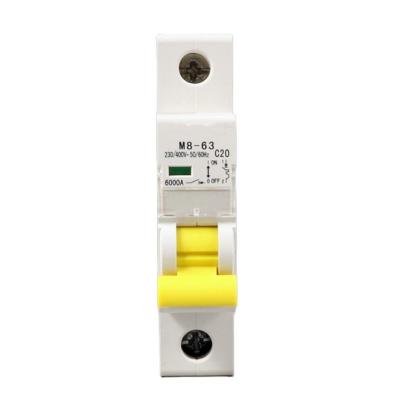 China AC Miniature Circuit Breaker MCB 1P 6A 10A 16A 20A 25A 32A 40A 50A 63A Overload for sale