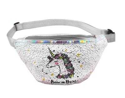 China Fashion Unicorn Cartoon Sequin Printed Waist Bag Outlet Storage Bag for sale