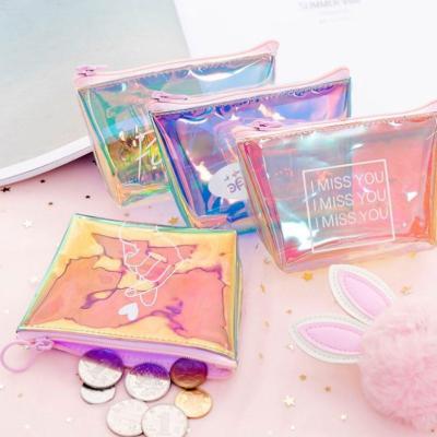 China Fashion Girl Laser Creative Waterproof Coin Purse Colorful Mini Coin Purse for sale