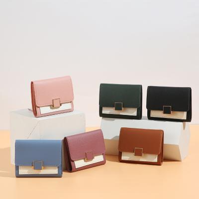 China 2021 new autumn Korean version fresh folding simple coin wallet of waterproof ladies short purse small for sale