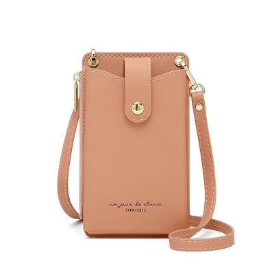 China New Fashion 2021 Mobile Phone Purse Smartphone Wallet Crossbody Leather Handbag Women's Outdoor Waterproof Bag for sale