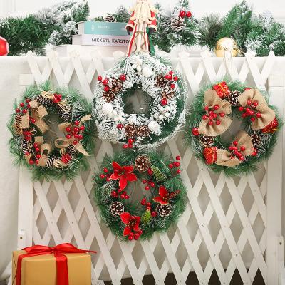 China Christmas Decoration Supplies Wholesale Artificial Christmas Outdoor Garland Door Decoration Garland Christmas Wreaths and Wreaths for sale