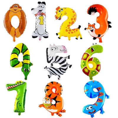 China Brithday /WeddingParty Decor Number Party Decoration Aluminum Foil Balloon/Factory Direct Cartoon Balloon Animal Kids Helium Gifts for sale