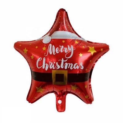 China New Arrival Multicolor Eco-friendly Style 18 Inch Round And Star Shape Merry Christmas Balloons for sale