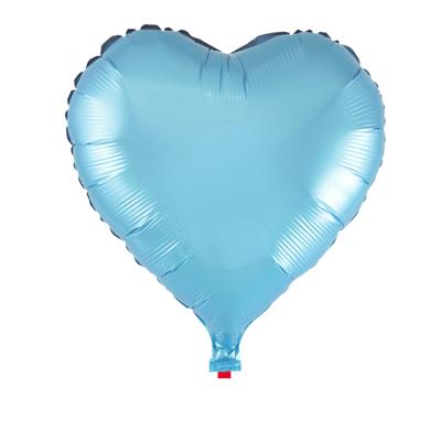 China Customized 18 inch eco-friendly light blue inflatable foil balloon heart valentine balloon for sale