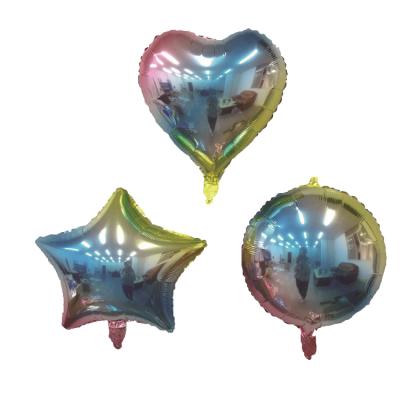 China 18 inch metal blue party helium air balloon round shape eco-friendly foil globos rose gold silver foil 4d balloon for sale